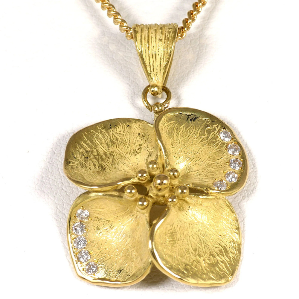 18K (18-karat) Yellow Gold Necklace with Diamond (no carat marking), Certific...